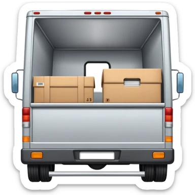 emoji of delivery truck with empty open cargo area sticker