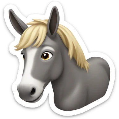 donkey  with blonde hair  sticker