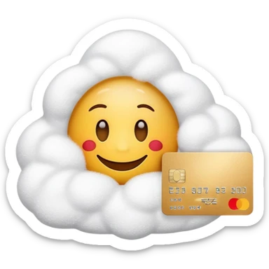Happy emoji with credit card and white powder  sticker
