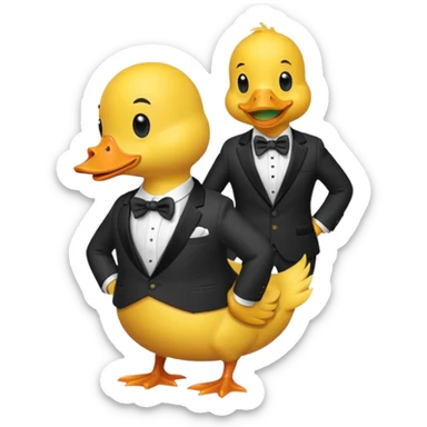 yellow duck dressed as a gentleman, suit and bow tie sticker