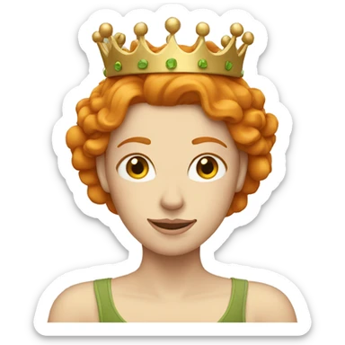Ginger woman with a crown sticker