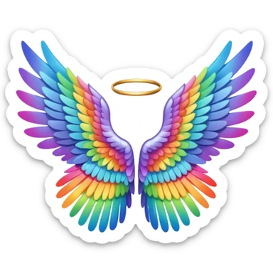  tiny rainbow angel wings. cute Tony left and right rainbow angel wings. Only wings. sticker