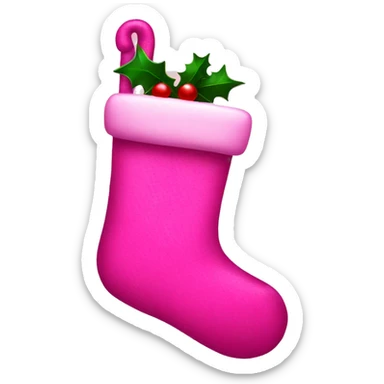 Pink Christmas stocking  sticker