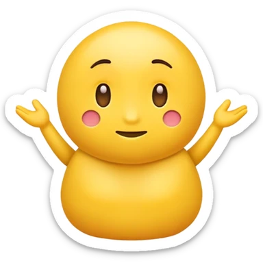 A yellow emoji with no torso shrugging  sticker