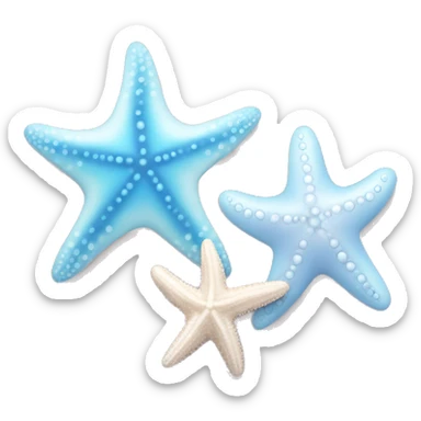 starfish shells one pastel blue and one a pearly white  sticker