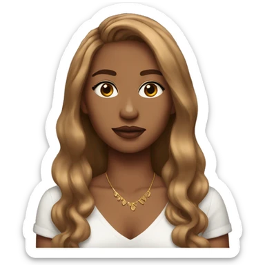 Slay queen light brown hair sticker