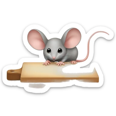 Small mouse with a board in that board write “shundan eali” sticker