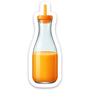 Orange juice bottle sticker