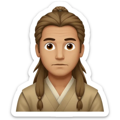 homme cheveux long attaché sticker