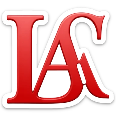 White text letter A in red square sticker
