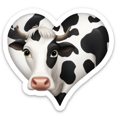 Cow print heart emoji sticker