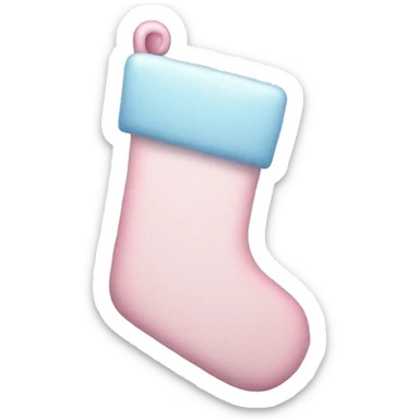 pastel blue and pastel pink christmas stocking sticker