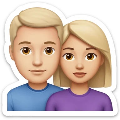 A man and woman merging them height  sticker