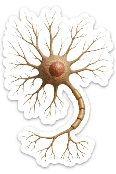 neurone umano anatomico realistico, iperrealistico 4k sticker