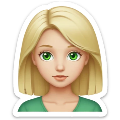 A girl with blonde hair and green eyes sticker