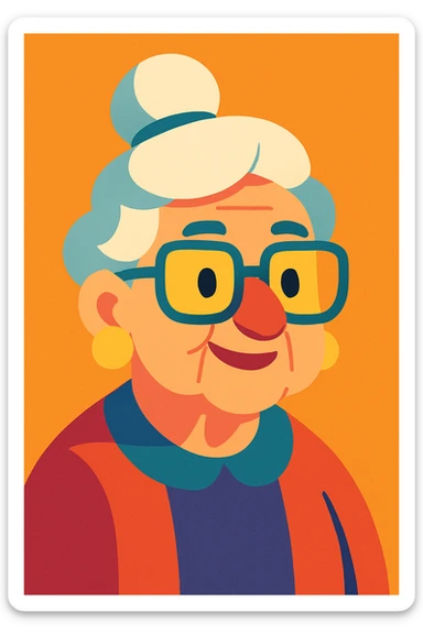 old lady sticker