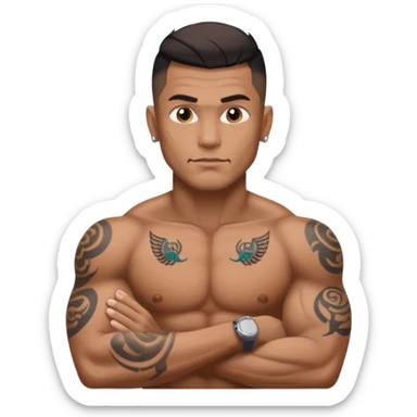 men body fill with tatoos sticker
