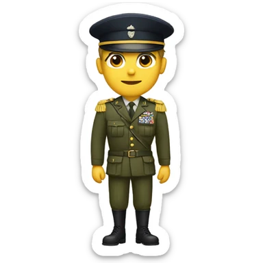 A guy wih a military dress sticker