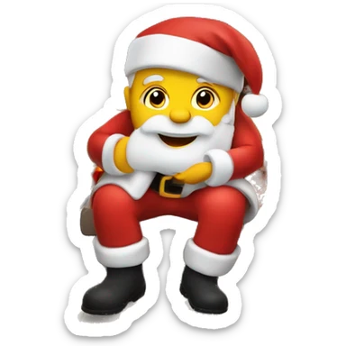 Santa Claus coming out of the fireplace sticker