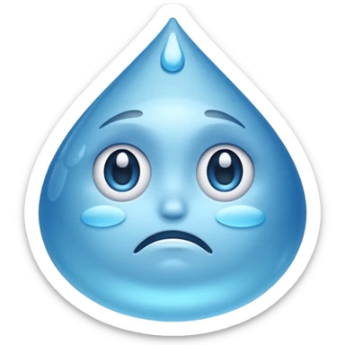gota de agua con cara triste sticker