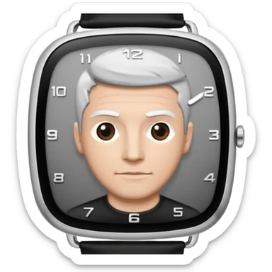 man wearing a black strap watch sticker