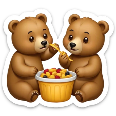Bears eating  sticker