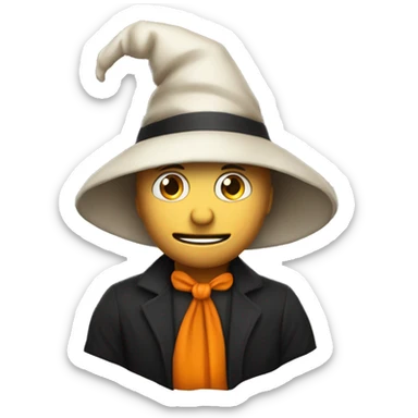 Solo la cabeza de Calabaza  de halloween con gorrito elegante con un espanta suegras sticker