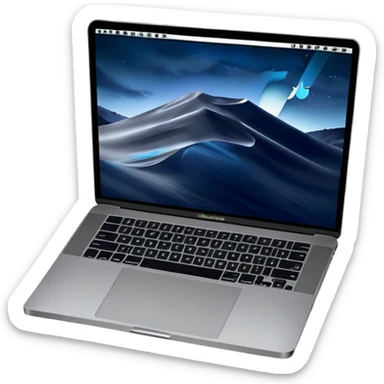 MacBook Pro open and facing forward minimal background sticker