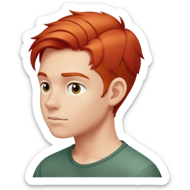 The side face of a red-haired boy sticker