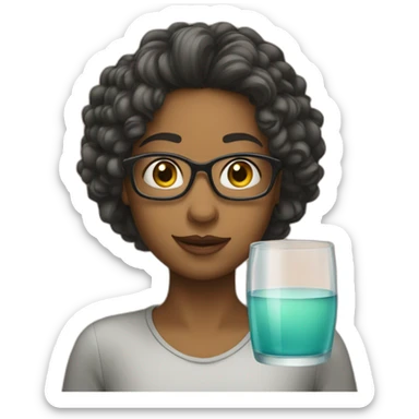 Sasha qui rougit avec un verre sticker