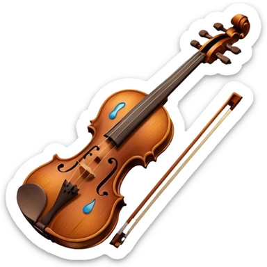 Violin with a sad face and tears sticker