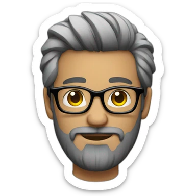 small bearded designer with glasses and a mac sticker