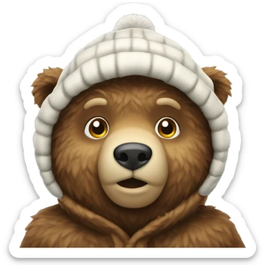 Bear winter hat emoji sticker