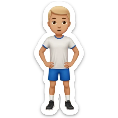 white sportsman in the playground with ball, dressed in t-shirt sticker