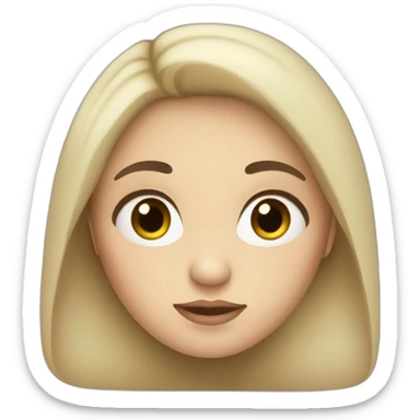 a little bit chubby woman with long dark hair and big eyes with long lashes sticker