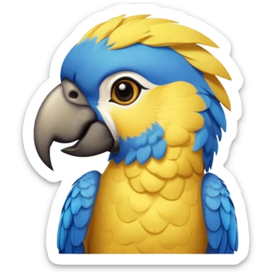 Pappagallo giallo e blu con il giallo sul petto le ali e la coda blu e la fronte poco poco verde sticker