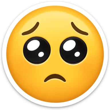 yellow face with pleading eyes emoji, digital illustration sticker