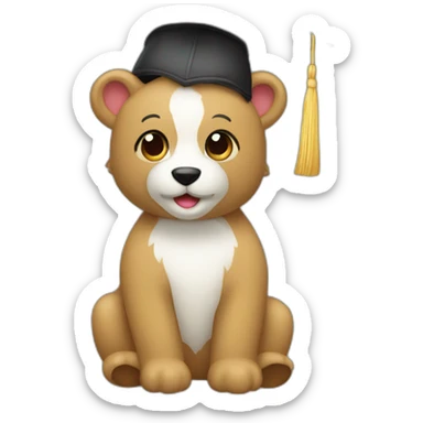 Osito con gorro d3 graduado sticker