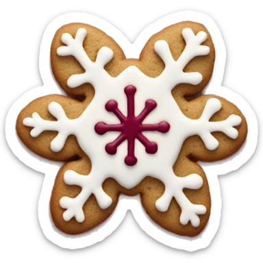 Burgundy snowflake cookie  sticker