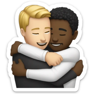 white-men-hug-and-kiss-black-men sticker