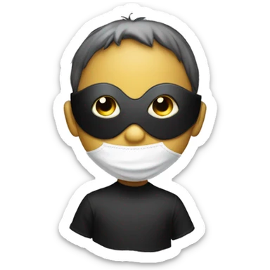 Full Body masked boy looking at viewer sticker