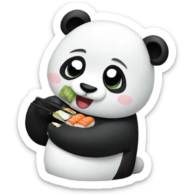 Panda eating sushi sticker