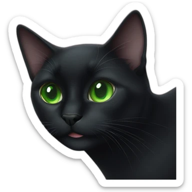 a black cat with green eyes Christmas sticker