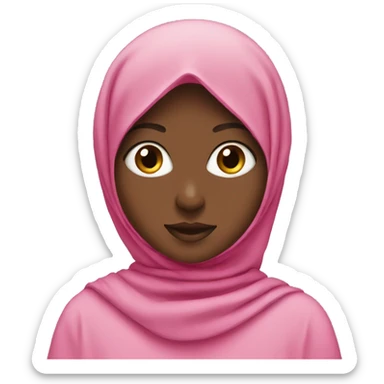 Girl with a pink hijab  sticker
