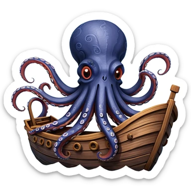 Kraken – Giant octopus with tentacles wrapping a ship sticker