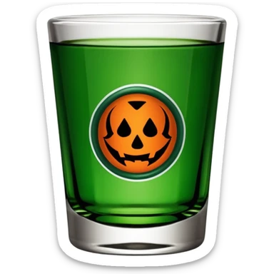 Jägermeister shot glass, green glass, simple and expressive sticker