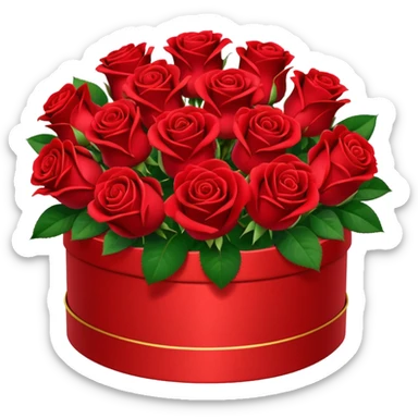 Bouquet of red roses in luxurious package for Valentine’s Day  sticker