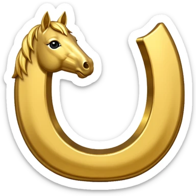 Golden horse shoe sticker