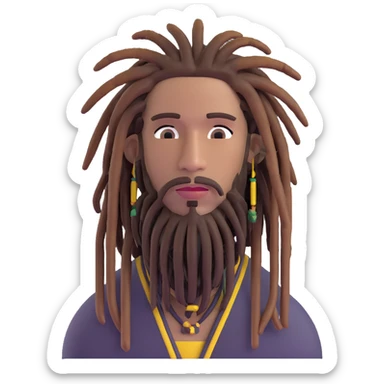 guy with dreadlocks sticker