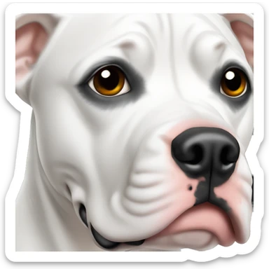 White pitbull with black spot on eye sticker